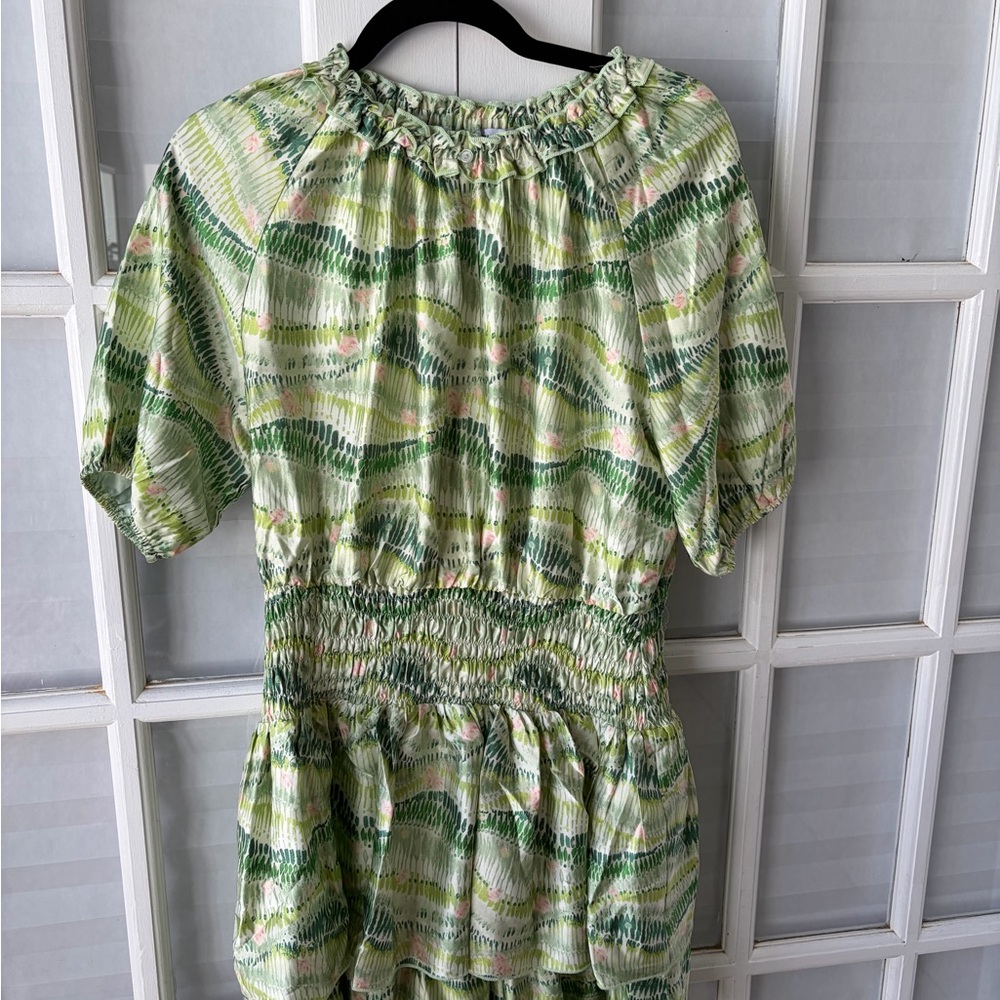 Green Patterned Midi Dress